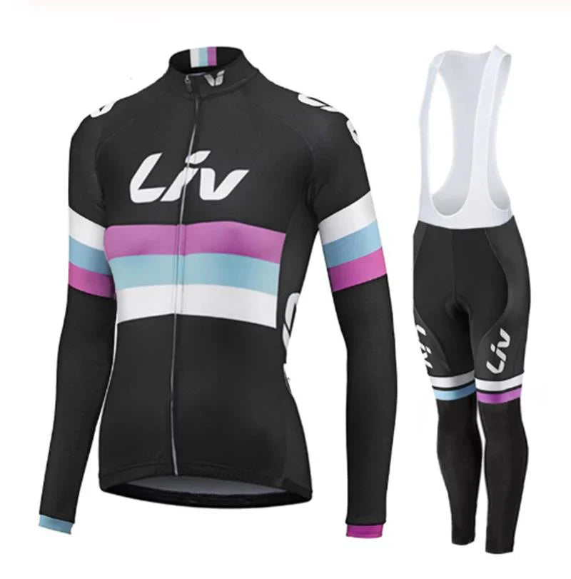 LIV V2 | PRO zimowy zestaw odzieży kolarskiej dla kobiet z bib shorts