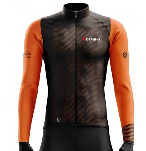 XTRIAT zimowa koszulka kolarska dla mężczyzn | z polarem, ciepła i odporna na zimno