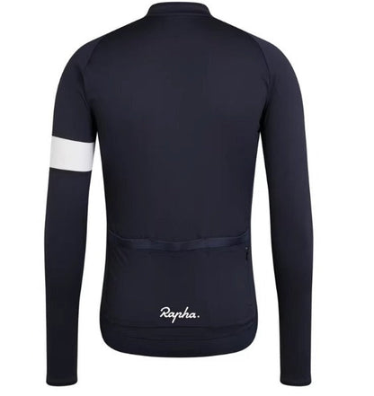 Koszulka kolarska Rapha unisex | Długie rękawy wyściełane polarem do jazdy na rowerze