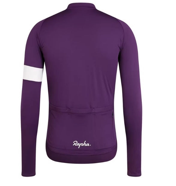 Koszulka kolarska Rapha unisex | Długie rękawy wyściełane polarem do jazdy na rowerze