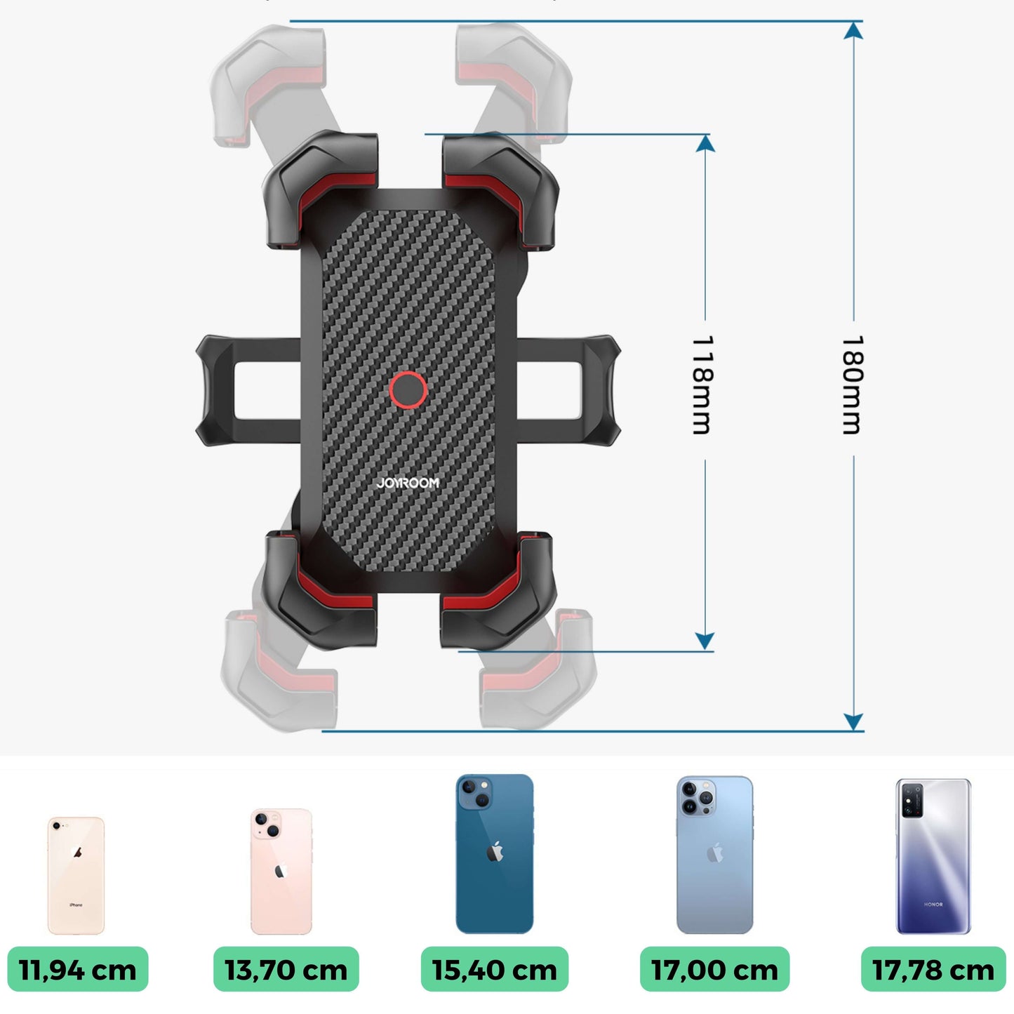 Uchwyt na telefon 360° SmartBike | Kompatybilny ze wszystkimi smartfonami